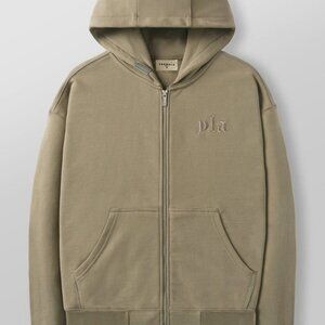 RARE Youngla Zipup Hoodie Jacket Embroidered logo Men's Tan Hoodie Jacket